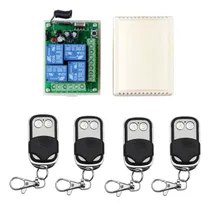 Comprar Receptor 12v Rf 433mhz 4 Canales 4 Controles Remotos 2 Boton