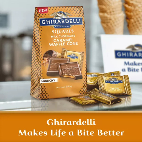 Ghirardelli Squares Milk Chocolate Caramel Waffle Cone Impor