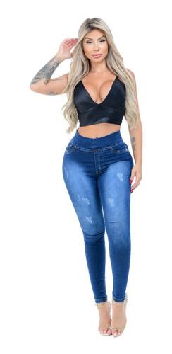 Imagem 6 de 10 de Kit 3 Calça Jeans Feminina Hot Pants Cintura Alta Com Lycra
