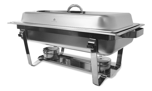 Rechaud Retangular Para Buffet Pr-111 Inox 2 Cubas Gn Progás