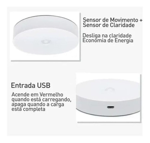 Imagem 5 de 9 de Luminária Led Spot Sensor De Presença Sem Fio Recarregável