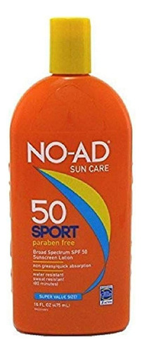 No-ad Sport Locion De Proteccion Solar, Spf 50 16 Oz