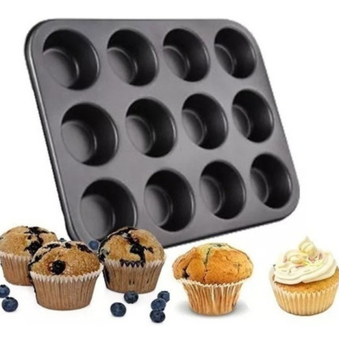 Molde Teflon Antiadherente Para 12 Muffins Mymventas Online