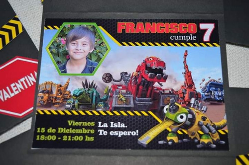 30 Invitaciones Dinotrux 