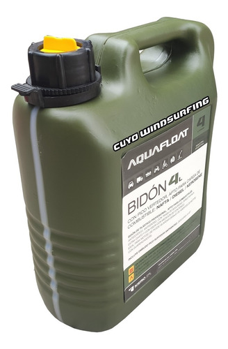 Bidón Chato Plástico Combustible 4 L C/ Pico Aquafloat + Cuo