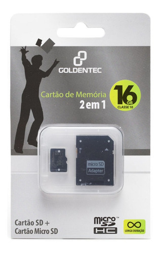 Cartão De Memória Microsd 16gb P/  Smartphones E Tablets 