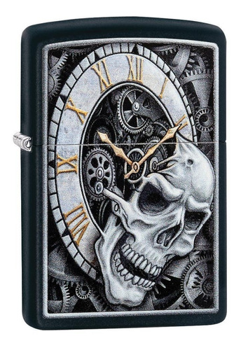 Encendedor Zippo Skull Clock Design 