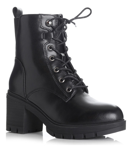 Botin Mujer Negro Via Uno 12532415 Negro Liso 35
