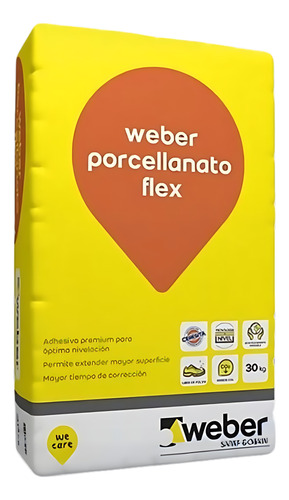 Pegamento Weber Flex Porcelanato Bolsa 25kg Piso S/piso 1ra!