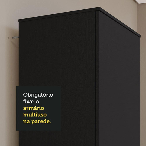 Armário Multiuso 60 Cm 1 Porta Madesa Preto