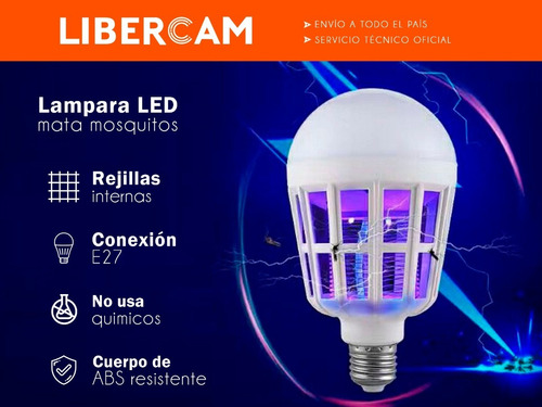 Imagen 3 de 10 de Lampara Led 12w Mata Moscas Mosquitos Insectos E27 Unica