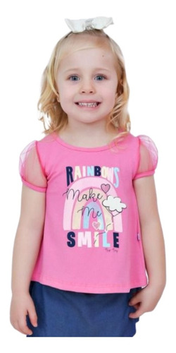 Blusa Infantil Feminina Arco Iris, Big Day