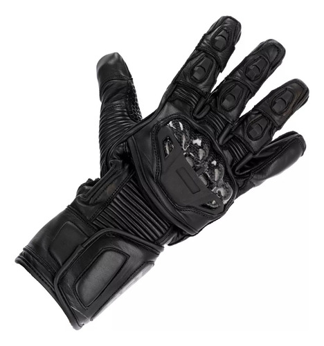 Guantes Moto Bs1 Cuero Largo 003 Protecciones Touring Negro L