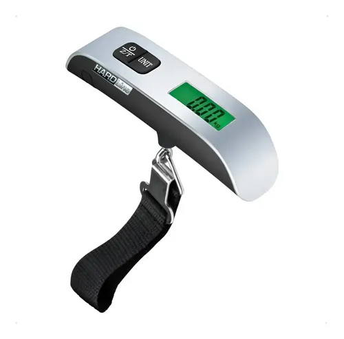Balança Hardline Para Malas De Viagem Digital Portátil Até 50kg Mão Trava Mala Bagagem Prateado Moderna Pratica