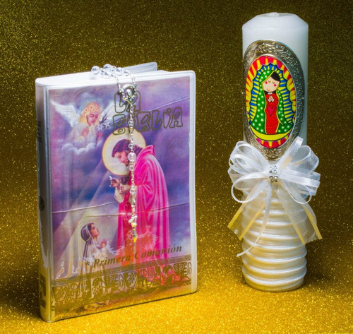 Imagen 2 de 4 de Set Kit Vela Nuevo Testamento Comunión Niña Berenice Hadas