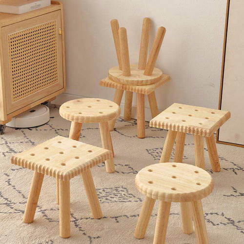Silla Infantil De Madera Con Figuras De Galletas, Banco