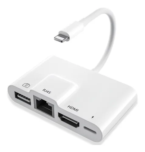 Adaptador iPhone iPad Hdmi Lightning Usb Rj45 Ethernet