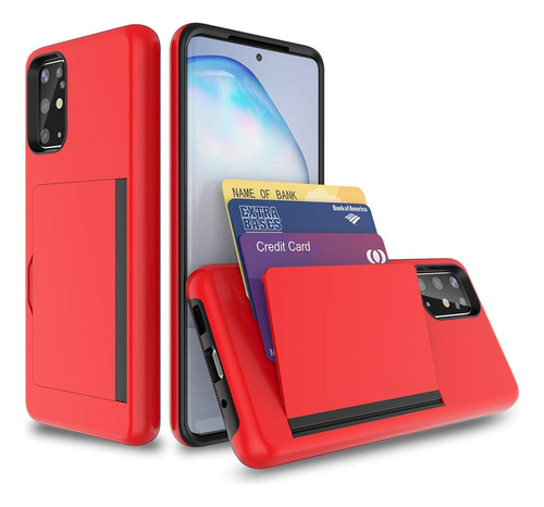 Funda Gvozi Con Tarjetero Para Samsung Galaxy A71 - Red 