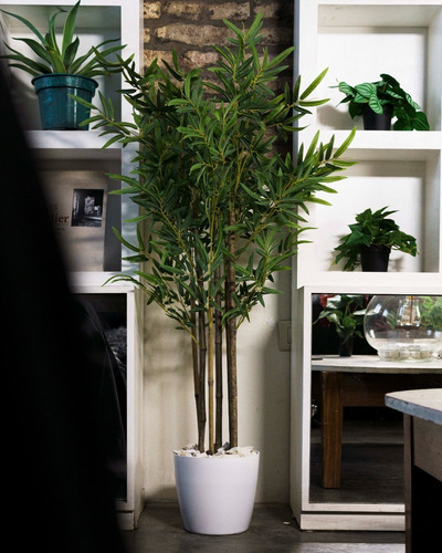 Planta Artificial Decoración Caña De Bambú 150cm