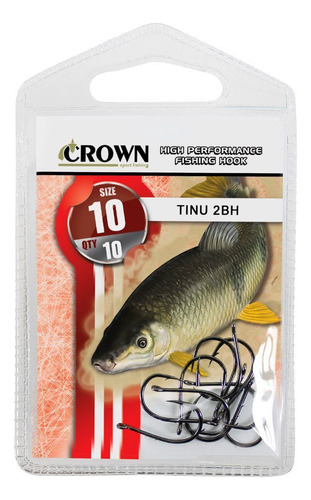 Anzol P/ Piau Piapara Crown Black Tinu Nº 10 C/ 10un Forjado