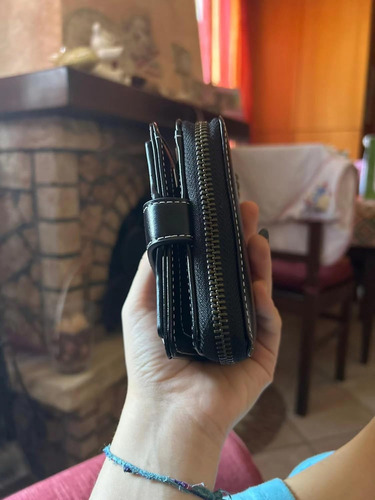 Cartera Pequeña Para Mujer Con Cremallera, Doble, Gótica, Vi