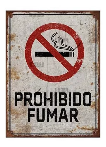 chapa cartel símbolo prohibido fumar placa labo - Compra venta en  todocoleccion