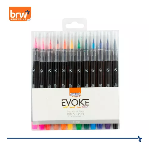 Marcador Brw Brush Pen Profesionales Acuarelable X12