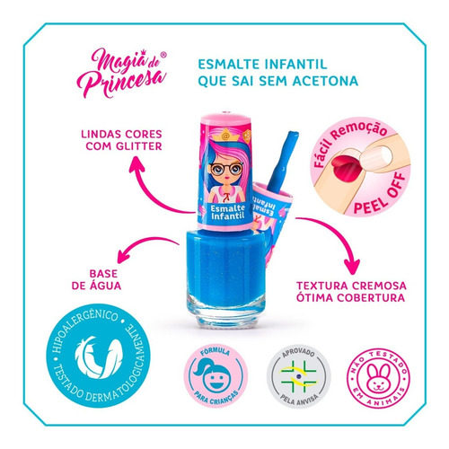 Imagem 4 de 7 de Maleta Maquiagem Infantil Antialérgica Princesa Inteligente