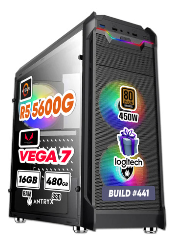 Cpu Gamer Amd Ryzen 5 5600g | Vega 7 | 16gb Ddr4 | 480gb Ssd