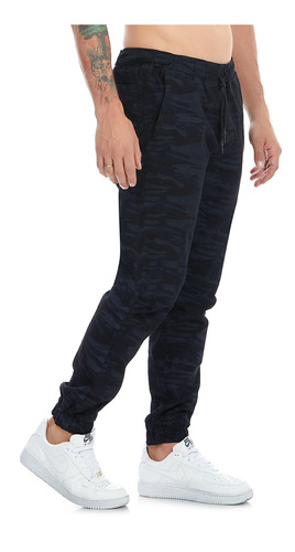 Pantalón Jogger Hombre Tipo Gabardina Camuflaje Cómodo Moda