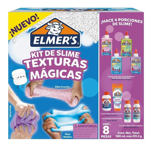 Kit 8 Piezas De Slime Texturas Mágicas Elmers 