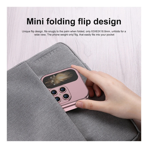 Mini Teléfono Móvil Plegable I17 Con Tarjeta Sim Dual, Reproductor De Vídeo En Red 2g, Linterna, Radio Fm, Voz Mágica, Caja Pequeña Con Tapa