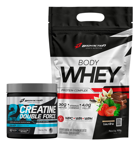 Kit Body Whey + Creatina Double Force 150g - Ganho De Massa