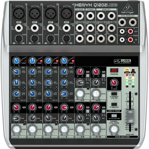 Behringer Q1202usb Mezcladora 12 Entradas Interface Usb 