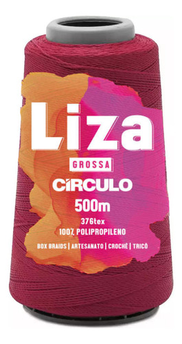 Fio/linha Crochê Circulo Liza Grossa 500m 187g (376 Tex) Cor 3951 - Viva Magenta