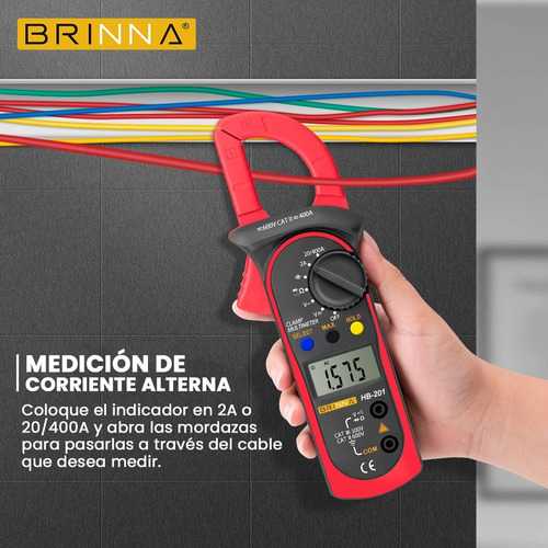Pinza Amperometrica Capacimetro Brinna + Detector Inductivo