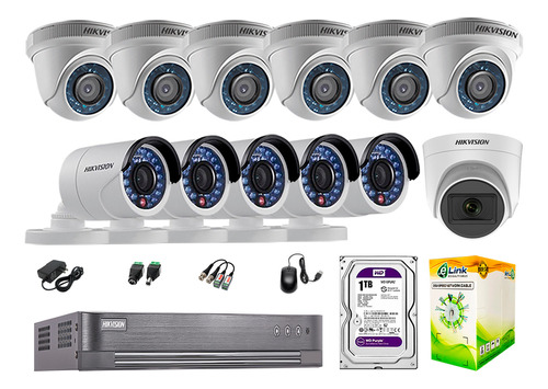 Cámaras Seguridad Kit 12 Hd 720p 1tb 1 Camara C/ Audio