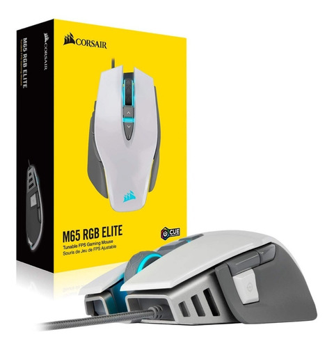 Mouse Corsair Fps M65 Rgb Elite Gaming Ajustable Blanco