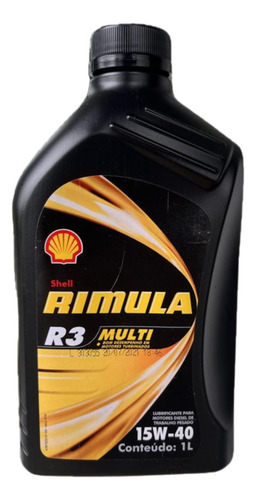 Oleo Motor 15w40 Shell Rimula R3 Multi Ch4 1lt 