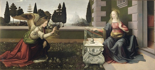 Lienzo, Tela, Da Vinci, La Anunciación, 66x145cm