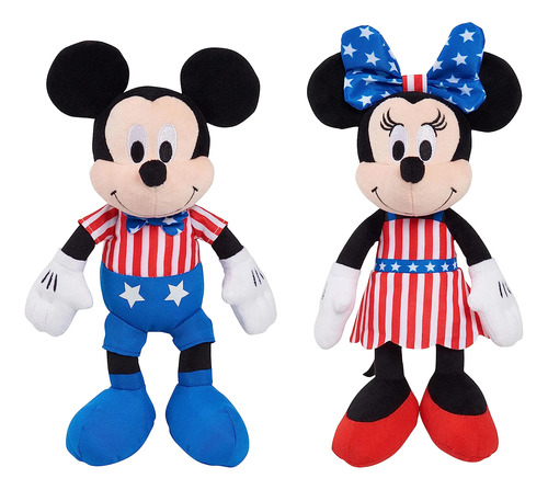 Peluche Patriótico De Mickey Mouse Y Minie Mouse