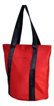 Comprar Cartera Dama Tote Bag Skora Bolsos Carteras Grandes Amplia Acabado De Los Herrajes Níquel Color Rojo Correa De Hombro Negro Diseño De La Tela Lisa
