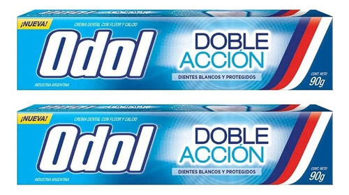 Pasta Dental Odol Doble Accion Crema 90g Pack X2 Unidades