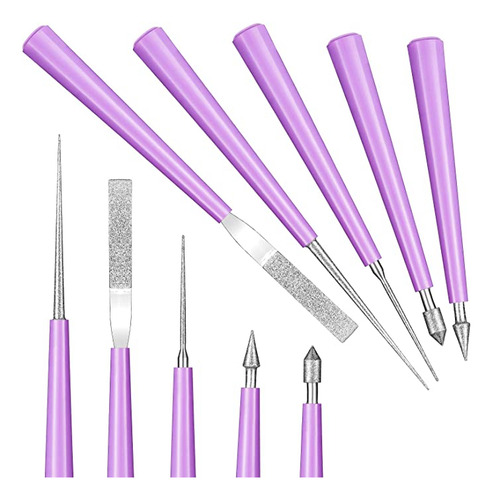10 Pieces Diamond Tipped Bead Reamer Beading Hole Enlarger .