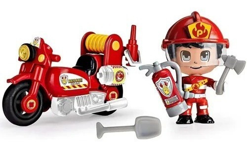 Imagen 5 de 8 de Pinypon Action Moto De Bomberos Con Muñeco Pin Y Pon