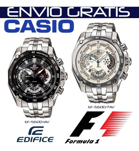 Reloj Casio® Edifice Ef-550d Formula1 Taquimetro Gtia 3 Años