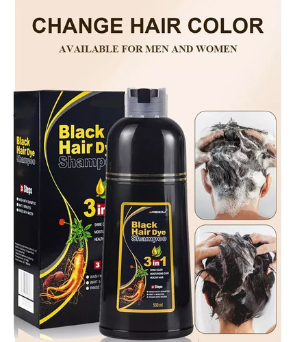 Novo Marrom Shampoo Com Tinta Cobre Cabelos Grisalhos Cor