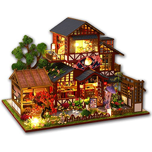 Casa De Muñecas Miniatura Armar Muebles Y Luces Led, E...