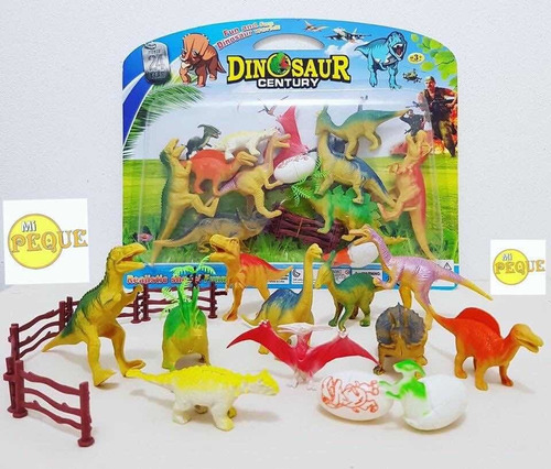 Set Juego De 10 Dinosaurios Más Accesorios