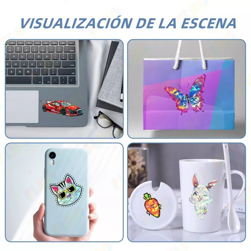 Vinil Adhesivo Holográfico A4 Para Impresión Láser Inkjet Autoadhesivo Impermeable Resistente A Desgarros Muramaudi 24 Piezas Cuatro Formas Mezcladas 21 Cm × 29.7 Cm